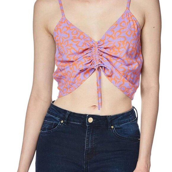 Women’s Roxy‎ Vibrant Light Strappy Crop Top Pink Orange Size Small S - Picture 1 of 6